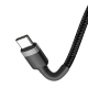 Baseus Cafule USB Type C to USB Type C PD2.0 60W 20V 3A QC3.0 Braided Cable 1m - Black/Grey (CATKLF-G91)
