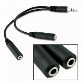 POWERTECH Καλώδιο 3.5mm (M) σε 2x 3.5mm (F),0.2m, - Black (CAB-J011)