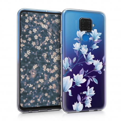KW TPU Silicone Case Huawei Mate 30 Lite - Magnolias Blue / Violet / Transparent (50133.09)