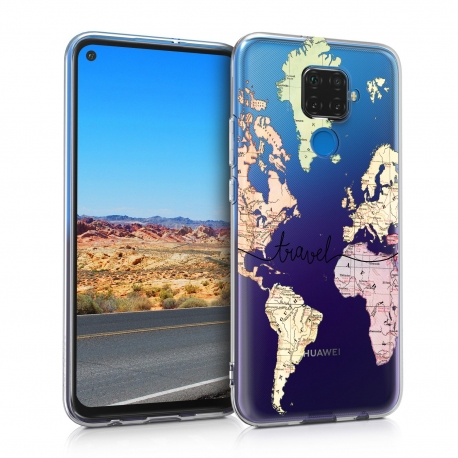 KW TPU Silicone Case Huawei Mate 30 Lite - World Map Travel (50133.04)