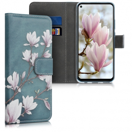 KW Wallet Case Huawei Mate 30 Lite - Magnolias Taupe / White / Blue Grey (50148.02)