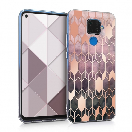KW TPU Silicone Case Huawei Mate 30 Lite - IMD Design Dark Pink / Rose Gold (50165.03)