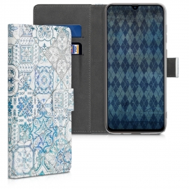 KW Wallet Case Samsung Galaxy A70 - Moroccan Vibes in Monochrome Blue / Grey / White (48435.09)