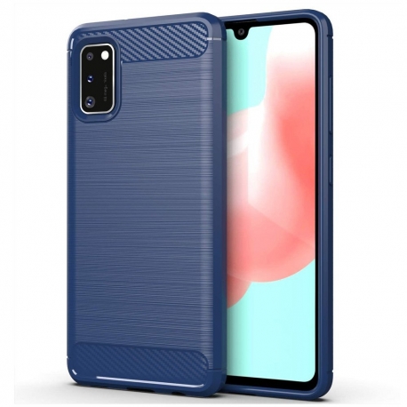 OEM Carbon Case Flexible Cover Case Samsung Galaxy A41 - Blue