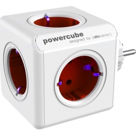 Allocacoc PowerCube Original 5-Outlets - Red (1100RD/DEORPC)