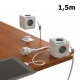 Allocacoc PowerCube Extended USB 5-Outlets/1.5m Cable + 2 x USB 2.1A - Grey (1406GY/DEEUPC)