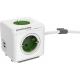 Allocacoc PowerCube Extended USB 5-Outlets/1.5m Cable + 2 x USB 2.1A - Green (1406GN/DEEUPC)