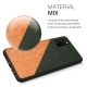 KW Wooden & PU Leather Case Samsung Galaxy A41 - Two-Tone Wood Dark Green / Brown (52370.01)